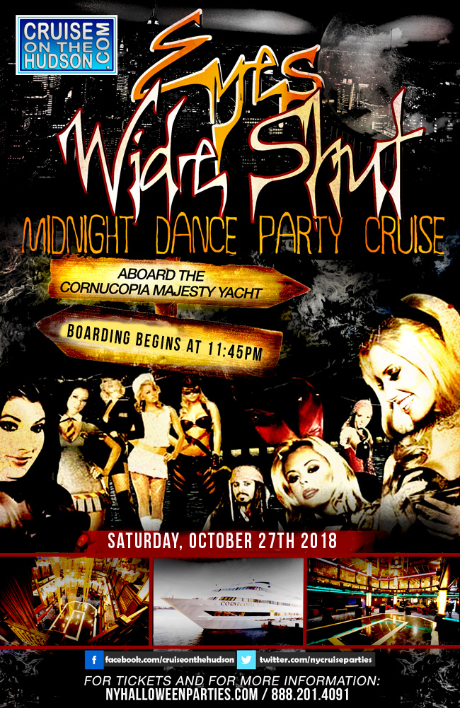 Eyes Wide Shut Dance Cruise aboard the Cornucopia Majesty Yacht NYC Halloween Flyer